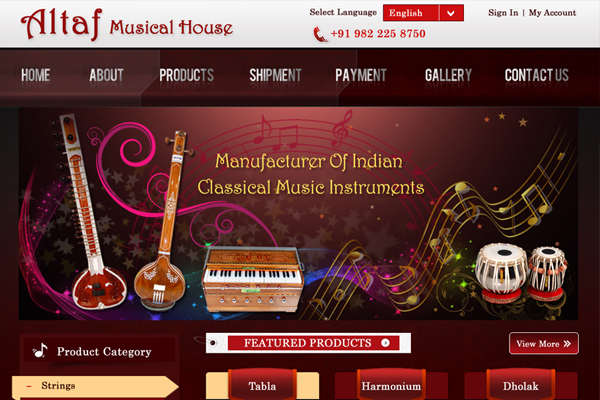Altaf Musical House : Ecommerce Portal - Spark Technologies